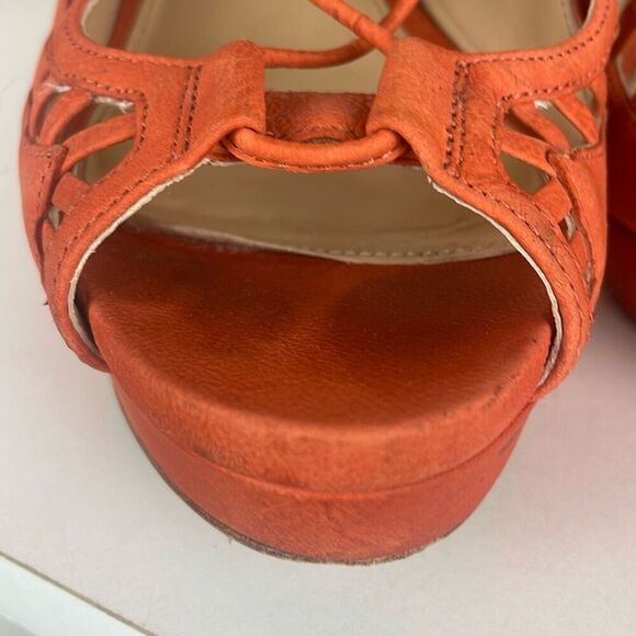 Vera Wang Lace Up Slingback Platform Heeled Sandals 7 - Picture 13 of 15